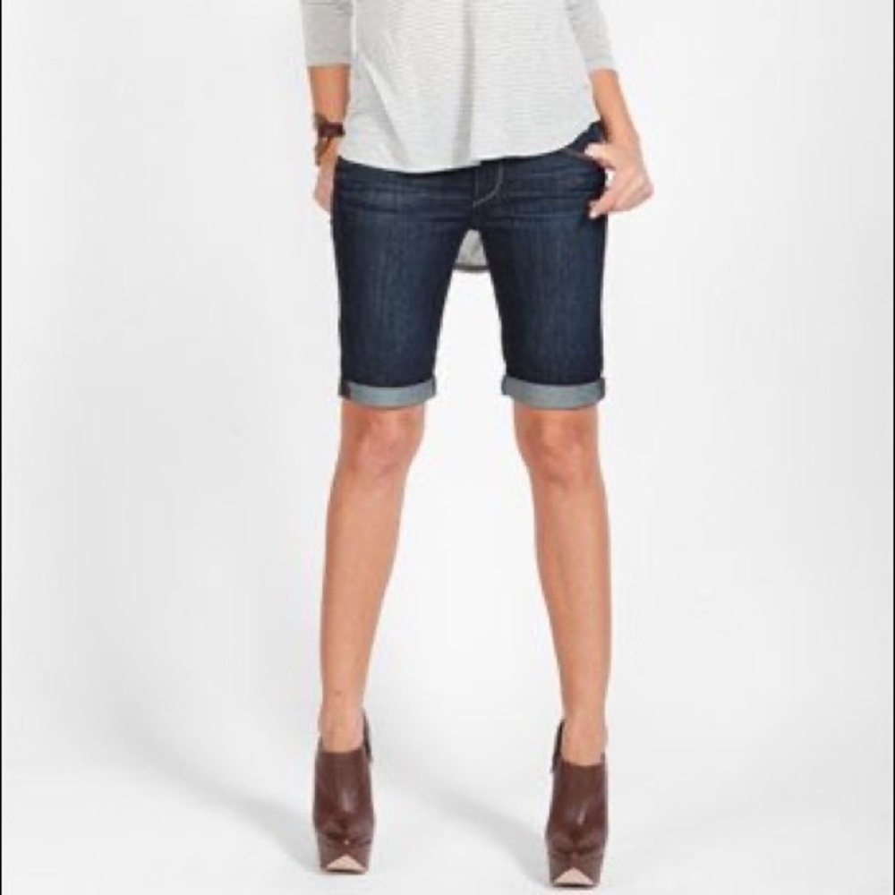 Paige Denim Dean Fit bermuda cut off jean shorts